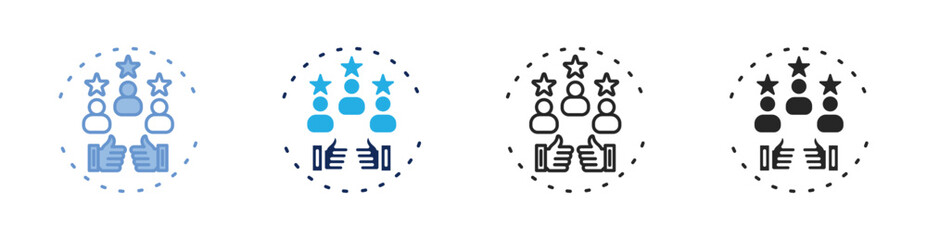 Customer Satisfaction Icon Collection Featuring Multiple Styles