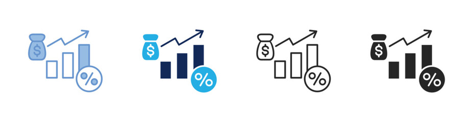 Profit Margin Icon Collection Featuring Multiple Styles