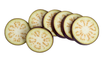 Fresh Sliced Eggplant Isolated on Black Background Healthy Vegetable Food