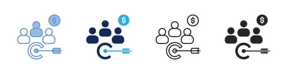 Target Market Icon Collection Featuring Multiple Styles