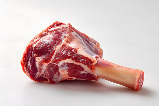 Raw Lamb Shank Bone in Cut Position for Culinary Preparation and Presentation