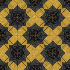 Seamless Dark Brown and Black Geometric Diamond Pattern