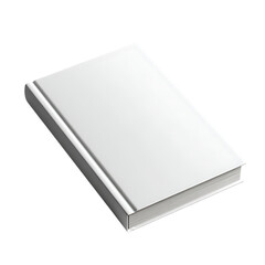 Blank white hardcover book mockup isolated on transparent background, ideal for cover design