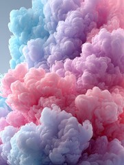 Soft plume of pastel colored smoke or fluffy clouds
