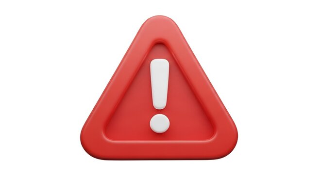 Red triangle with an exclamation mark indicating attention, warning, or danger