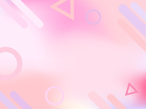 上品な幾何学模様入りパステルグラデ背景・ピンク