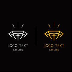 Luxury Diamond Gold and Silver Logo Design