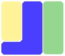 A three color bento grid