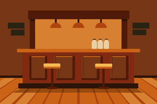 Vintage Bar Wood Floor Pattern Illustration