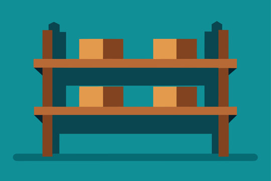 Vintage Shelf With Old Wooden Boards Illustration