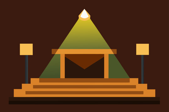Wooden Stage With Spotlight Background Illustration