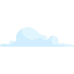 Cartoonish Light Blue Cloud Illustration Isolated on a Transparent Background with a Soft Textured Appearance