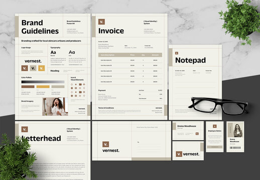 Brown Cream Beauty Skincare Branding Pack