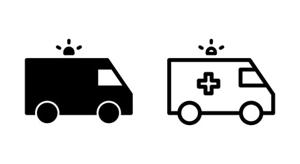 Fototapeta premium Ambulance icon symbol for apps and websites. ambulance truck sign and symbol. ambulance car