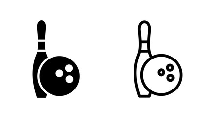Bowling icon symbol for apps and websites. bowling ball and pin sign and symbol.