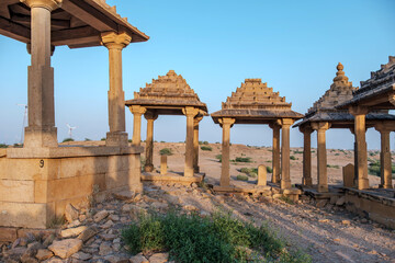 Royal cenotaphs at Badabagh near Jaisalmer India. These were constructed by the Kings of Jaisalmer...