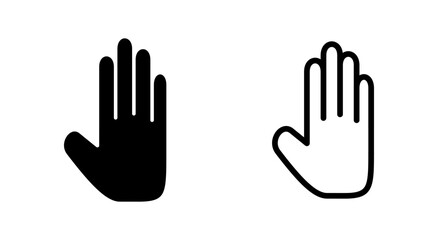 Obraz premium Hand icon symbol for apps and websites. hand sign and symbol. palm