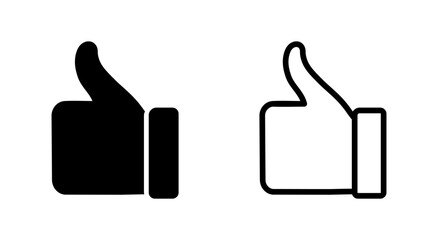 Like icon symbol for apps and websites. Thumbs up sign and symbol. Hand like