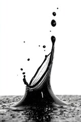 Black liquid splashes, isolated