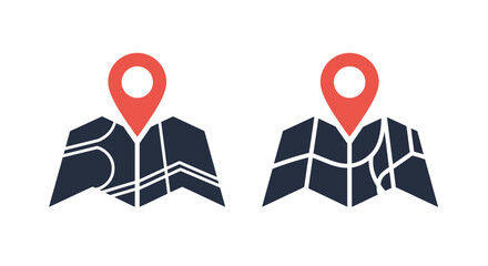 Two map location markers illustrating points of interest or destinations