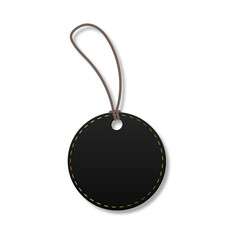 Blank brand tag on transparent background. Discount black ribbon, price tag, offer tag, and promo tag. Shopping tag