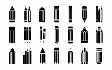 set of black and white office tools
