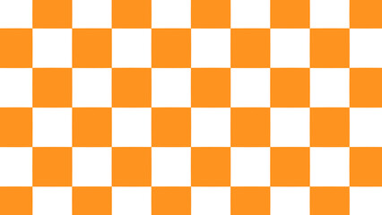 Orange and white checkered pattern background