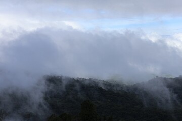 clouds over the mountains
