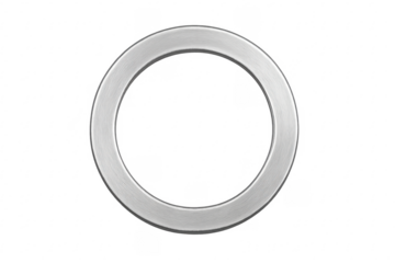 Brushed metal silver ring transparent background design element