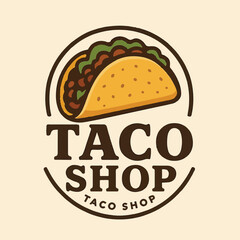 taco food shop logo template vector