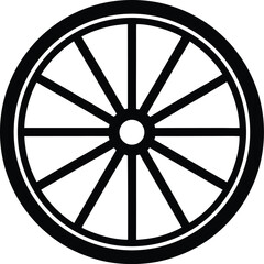 Fototapeta premium Vintage carriage wheel icon graphic element
