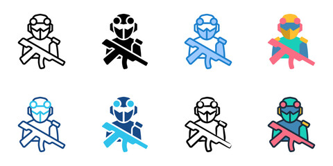Special Forces icon set multiple style collection 
