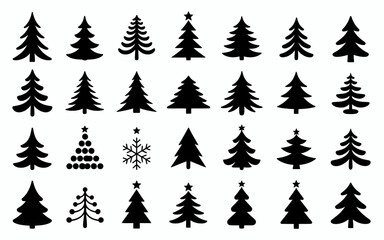 Obraz premium christmas trees set