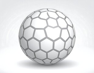 Fototapeta premium A white sphere with a honeycomb-like pattern, rendered with shading