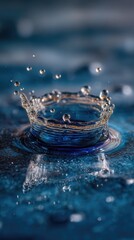 Water drop creates a splashing crown