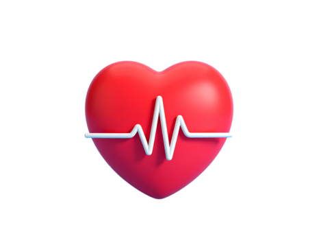 Red heart with a white heartbeat line diagonally across. Black backdrop, simple and cute