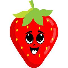 Cute Strawberry Character Illustration