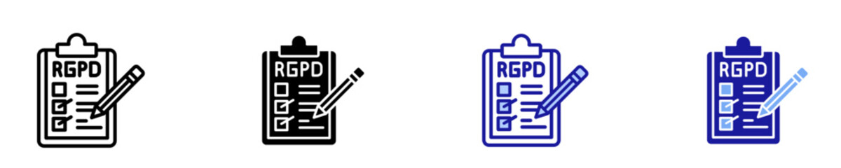 RGPD Compliance Checklist  Icon Set Multiple Style Collection
