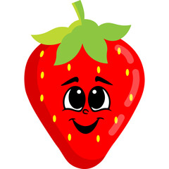 Cute Strawberry Character Illustration