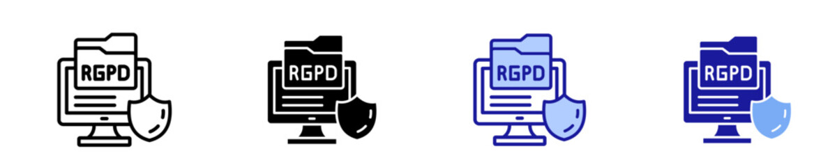 RGPD Secure Folder  Icon Set Multiple Style Collection
