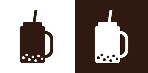 boba tea silhouette vector