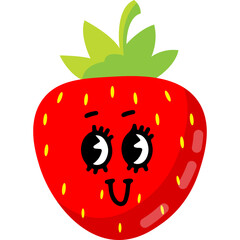 Cute Strawberry Character Illustration