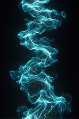 Swirling, luminous blue energy spiral on a dark backdrop