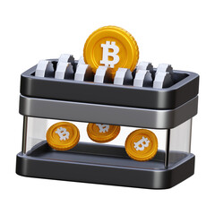 3D Bitcoin Halving Event Concept - Mining Reward Reduction, Supply Scarcity, and Crypto Mechanism Icon