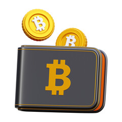 3D Bitcoin Wallet - Digital Cryptocurrency Storage, Secure BTC Private Key, and Mobile Finance Application Icon