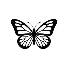 Butterfly Wings with Abstract Shape on Transparent Background Silhouette Style