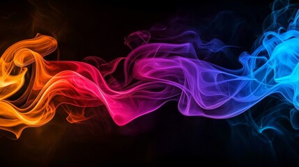 Fototapeta premium Striking Contrast of Bright Smoke and Black Background