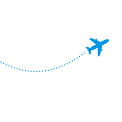 Minimal Flat Design Airplane Path
