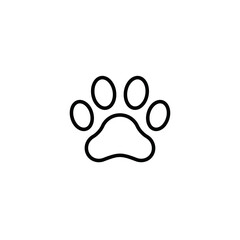 Minimal Line Vector Paw Print Icon