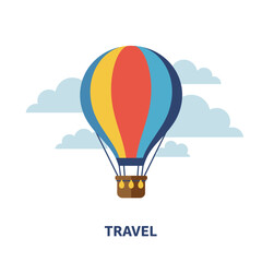 Flat Design Hot Air Balloon Travel Concept